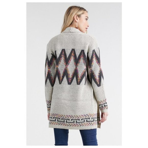 🆕Tribal Open Front Cardigan Sweater - Picture 3 of 7
